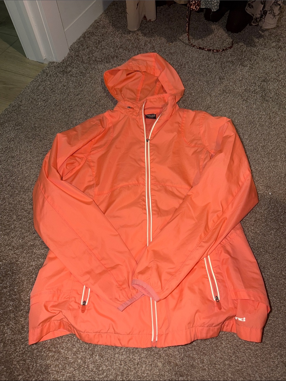 Lightweight Hooded Windbreaker Jacket - Coral
